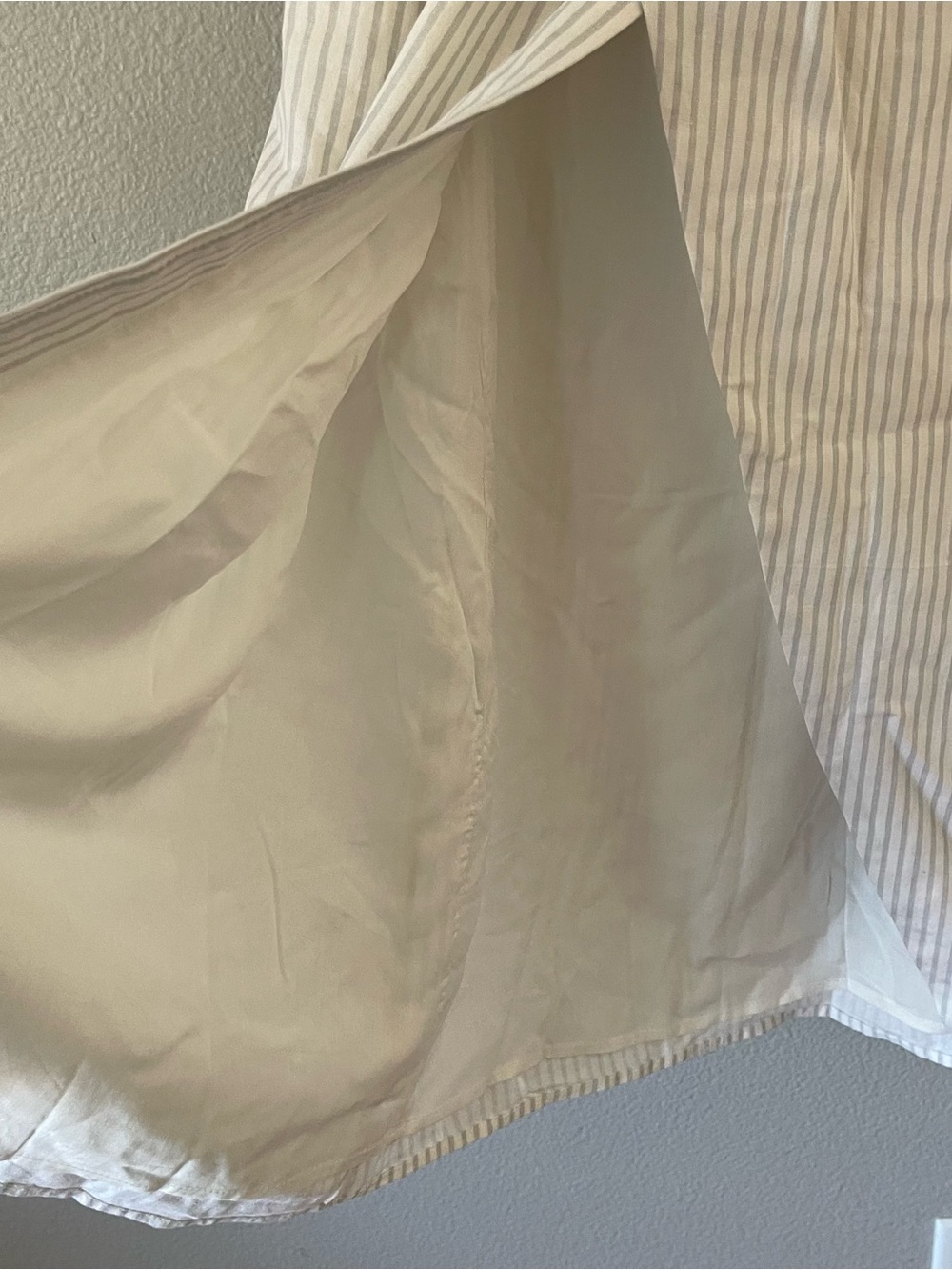 Charlie Holiday Striped Linen Blend Midi Wrap Skirt Size 6 White/Gray - Picture 10 of 11